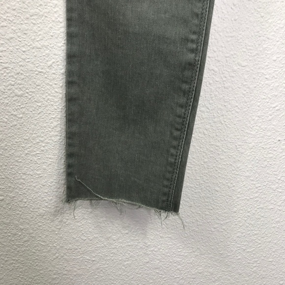 Express Mid Rise Skinny Jeans Jeggings Distressed Olive Green Size 00 - Picture 3 of 5